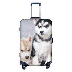 Thril Niedlicher Hunde-Trolley-Kofferbezug, elastisch, für Damen und Mädchen, Größe XL, weiß, L von Thril