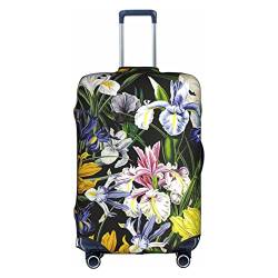 Thril Schöne Blumen-Trolley-Kofferhülle, elastisch, für Damen und Mädchen, Gepäckabdeckung, groß, weiß, S von Thril