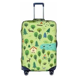 Thril Summer Forest Trolley Kofferüberzug Elastische Kofferhülle Damen Mädchen Gepäckabdeckung XL, weiß, L von Thril