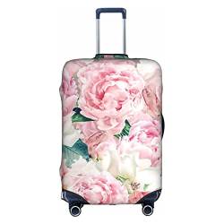 Thril Trolley-Kofferüberzug mit Rosenblüte, elastisch, für Damen und Mädchen, Größe XL, weiß, L von Thril