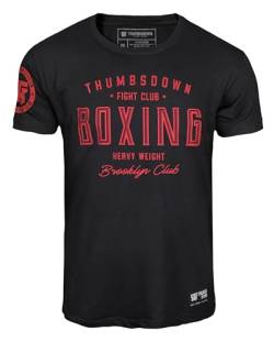 Thumbsdown Boxing T-Shirt. Heavy Weight Brooklyn Club. Herren Baumwoll-T-Shirt mit Aufdruck (Größe Large) von Thumbsdown