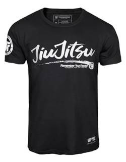 Thumbsdown Jiu Jitsu T-Shirt. Remember Your Roots. Herren Baumwoll-T-Shirt mit Aufdruck (Größe XXLarge) von Thumbsdown