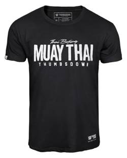 Thumbsdown Muay Thai T-Shirt. Thai Boxing. Herren Baumwoll-T-Shirt mit Aufdruck (Größe Medium) von Thumbsdown