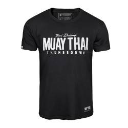 Thumbsdown Muay Thai T-Shirt. Thai Boxing. Herren Baumwoll-T-Shirt mit Aufdruck (Größe Small) von Thumbsdown