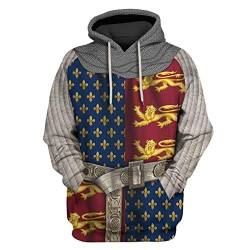 Thursday Knights Templar Hoodies Herren Sweatshirts Mittelalterliche Kreuzfahrer Cosplay 3D Gedruckte Langarmpullover Knights Templer Geschenke Für Männer （12 Farben） von Thursday