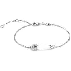 TI SENTO MILANO Armband der Marke platiniertes Silber Armband mit weißem Zirkon. Schmuck mit Zirkon. Das Gewicht beträgt 0,0021. Die Referenz ist 23035ZI, Sterling-Silber von Ti Sento Milano