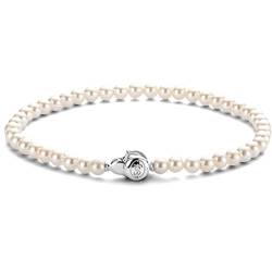 TI SENTO MILANO Damen-Armband Schmuck aus rhodiniertem Sterling Silber Perlmutt Perlmutt Größe L Umfang 20 cm Die Referenz ist 2908pw, Sterling-Silber von Ti Sento Milano