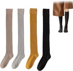 Chicshouse-Socken, Chicshouse-Winter-Thermosocken, Chicshouse-Fleece-Socken, warme, gemütliche flauschige Damensocken, oberschenkelhohe Stiefelsocken (4 Paare-B) von TiLLOw