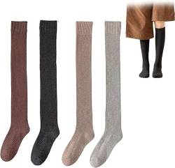 Chicshouse-Socken, Chicshouse-Winter-Thermosocken, Chicshouse-Fleece-Socken, warme, gemütliche flauschige Damensocken, oberschenkelhohe Stiefelsocken (4 Paare-C) von TiLLOw