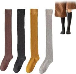 Chicshouse-Socken, Chicshouse-Winter-Thermosocken, Chicshouse-Fleece-Socken, warme, gemütliche flauschige Damensocken, oberschenkelhohe Stiefelsocken (4 Paare-D) von TiLLOw