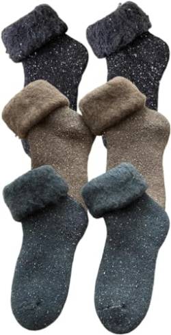 Snowbegone Cashmere Wool Socks, Premium Cashmere Socks, Women's Cashmere Socks Soft Winter Warm Thick Wool Socks (A-3 pairs) von TiLLOw