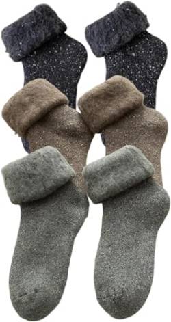 Snowbegone Cashmere Wool Socks, Premium Cashmere Socks, Women's Cashmere Socks Soft Winter Warm Thick Wool Socks (B-3 pairs) von TiLLOw