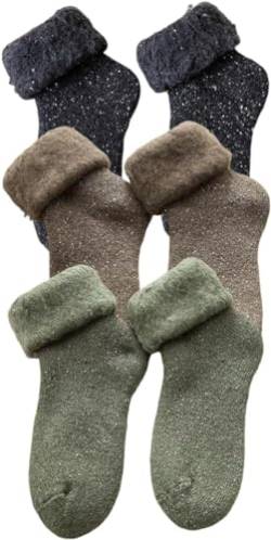 Snowbegone Cashmere Wool Socks, Premium Cashmere Socks, Women's Cashmere Socks Soft Winter Warm Thick Wool Socks (C-3 pairs) von TiLLOw