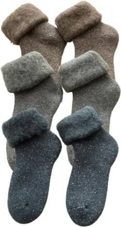 Snowbegone Cashmere Wool Socks, Premium Cashmere Socks, Women's Cashmere Socks Soft Winter Warm Thick Wool Socks (D-3 pairs) von TiLLOw