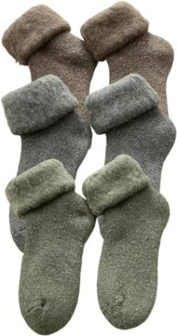 Snowbegone Cashmere Wool Socks, Premium Cashmere Socks, Women's Cashmere Socks Soft Winter Warm Thick Wool Socks (E-3 pairs) von TiLLOw