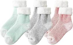 Snowbegone Cashmere Wool Socks, Premium Cashmere Socks, Women's Cashmere Socks Soft Winter Warm Thick Wool Socks (F-3 pairs) von TiLLOw