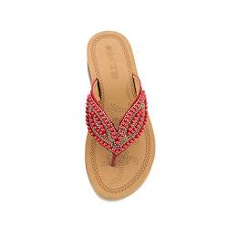 rackbone TianBin Femme Flip Flops Pantoufle Chaussure de Plage Casual Plates Sandales Plage Vacances (Rouge, 38 EU) von TianBin