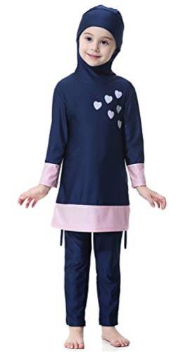 TianMai Mädchen Kinder Muslimische Bademode Islamische Schwimmanzug Badeanzug Burkini Muslim Swimwear (N2, 140cm) von TianMai