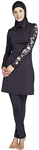 TianMai Neue Muslimische Bademode Muslim Islamischen Bescheidene Full Cover Badebekleidung Modest Swimwear Beachwear Burkini für Frauen (1-2, Int'l XL (EU-Größe 40-42)) von TianMai