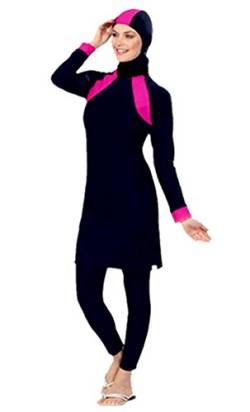 TianMai Neue Muslimische Bademode Muslim Islamischen Bescheidene Full Cover Badebekleidung Modest Swimwear Beachwear Burkini für Frauen (Rosa, Int'l 4XL (EU-Größe 46-48)) von TianMai