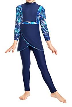 TianMaiGeLun Dreiteiliger Badeanzug für Mädchen mit voller BedeckungBadeanzug für Mädchen mit Langen ÄrmelnBukini-Badeanzug(XXL,T4) von TianMaiGeLun
