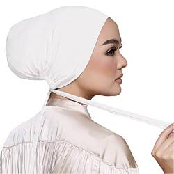 Tianbi Damen-Kopftuch, Unterschalmütze, Unterschal, Hijab-Kappe, verstellbare islamische muslimische Unterschal, Hijab-Kappe mit Raffhalterverschluss, Turban-Abdeckung für Outdoor von Tianbi