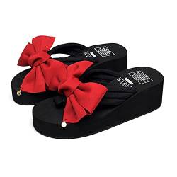 Tianmao Zehentrenner Damen Beach Sandalen Keilabsatz, Plateau Slipper Beach Pantoletten Sommer Flip-Flops Rutschfeste Plattform Strandsandalen Zehentranner von Tianmao