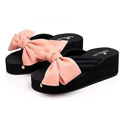 Tianmao Zehentrenner Damen Beach Sandalen Keilabsatz, Plateau Slipper Beach Pantoletten Sommer Flip-Flops Rutschfeste Plattform Strandsandalen Zehentranner von Tianmao