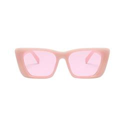 TianranRTStore Damen-Gelee-Sonnenbrille, Retro, einfache, ovale, quadratische, rote Sonnenbrille Überbrille Für Brillenträger (Pink, One Size) von TianranRTStore
