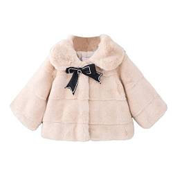 TiaoBug Baby Mädchen Teddy Fleece Jacke Mantel mit Kapuze Reisverschluss Freizeitjacke Übergangsjacke Kapuze Herbst Winter Outfits Khaki A 92-98 von TiaoBug