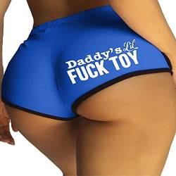 TiaoBug Damen Sexy Unterhosen Slip mit Spruch Daddy Fuck Toy Hipster Panties Strech Bikini Briefs Hotpants Blau D L von TiaoBug
