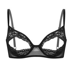 TiaoBug Damen sexy Dessous Erotik BH Bra Frauen Reizvolle Oberteil Reizwäsche Transparente Spitze Unterwäsche Offene Brust Verführerische Lingerie Cupless 5XL von TiaoBug