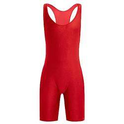 TiaoBug Herren Body Stringer Bodysuit Overall Unterhemd Männer Unterwäsche Enger Anzug mit langem Bein Rot XL von TiaoBug