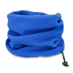 TiaoBug Herren Schal Schlauchschal Polar Fleece Motorrad Halswärmer Nackenwärmer Halsschutz Unisex Neck Warmer Royalblau One Size von TiaoBug