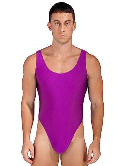 TiaoBug Männer Super Strech Bodysuit Stringbody Rückenfrei Kreuz Design Unterhemd Stringer Tank Top Herren sexy Unterwäsche Slips Dessous in Rosa Schwarz Violett A L von TiaoBug