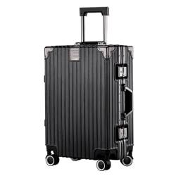 TidTop Reisekoffer Gepäck, erweiterbarer Koffer, Trolley-Koffer for Herren und Damen, Boarding-Koffer, Lederkoffer Trolley (Color : Black, Size : 20) von TidTop