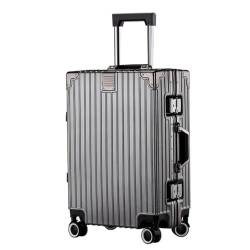 TidTop Reisekoffer Gepäck, erweiterbarer Koffer, Trolley-Koffer for Herren und Damen, Boarding-Koffer, Lederkoffer Trolley (Color : Gray, Size : 20) von TidTop