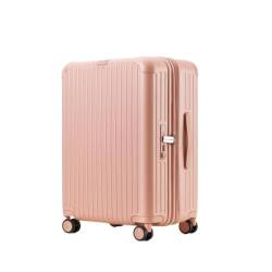 TidTop Reisekoffer Gepäck, erweiterbarer Koffer, Trolley-Koffer for Herren und Damen, Boarding-Koffer, Lederkoffer Trolley (Color : Pink, Size : 26) von TidTop