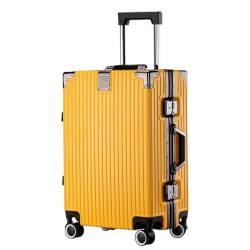 TidTop Reisekoffer Gepäck, erweiterbarer Koffer, Trolley-Koffer for Herren und Damen, Boarding-Koffer, Lederkoffer Trolley (Color : Yellow, Size : 20) von TidTop