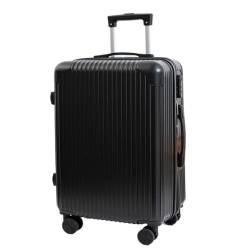 TidTop Reisekoffer Koffer, verschleißfester Koffer, Trolley-Koffer, Boarding-Koffer for Herren und Damen, Universal-Rad-Passwortbox Trolley (Color : Black, Size : A) von TidTop