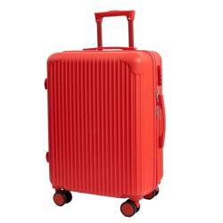 TidTop Reisekoffer Koffer, verschleißfester Koffer, Trolley-Koffer, Boarding-Koffer for Herren und Damen, Universal-Rad-Passwortbox Trolley (Color : Red, Size : A) von TidTop