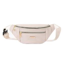 Gürteltasche, Gürteltasche, Umhängetasche, Bauchtasche für Laufen, Wandern, Reisen, Workout, verstellbarer Riemen für Damen, beige, Einheitsgröße von Tidecc