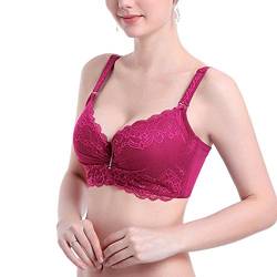 Tidecc Spitze BH für Frauen Push Up 3/4 Cup Bügel Dessous Bralette Verstellbar Alltag BHs, dunkelrot, 85C ,85D,85F von Tidecc