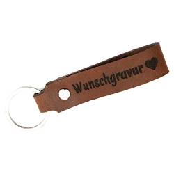 Tidero Schlüsselanhänger Leder mit Wunschgravur, BEIDSEITIG ANPASSBAR individuelle Gravur - personalisiert Schlüsselbund Namen Auto - Geschenk für Männer Frauen Handmade in Germany - Dunkelbraun Retro von Tidero