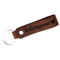 Tidero Schlüsselanhänger Leder mit Wunschgravur, individuelle Gravur - personalisiert Schlüsselbund Namen Auto - Geschenk für Männer Frauen Jahrestag - 100% Handmade in Germany - Magic Brown von Tidero