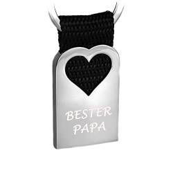 Tidero Schlüsselanhänger Metall mit Herz Bester Papa – Glücksbringer Anhänger Gravur - Vatertagsgeschenk, Geschenk für Papa, Vatertag, Geburtstag (Stoff) von Tidero