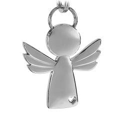Tidero Schutzengel Schlüsselanhänger Hope - Engel Anhänger für Männer Frauen - Geschenk Glücksbringer Metall (Silber (glänzend)) von Tidero