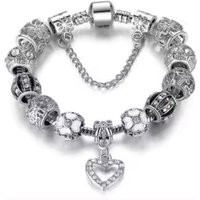 Tidy Charm-Armband Kristall-Herz-Charm-Armband, Bettelarmband Anhänger in Silber und Weiß, Muttertag Geburtstag Valentinstag von Tidy