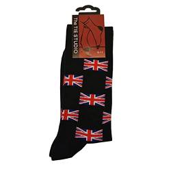 Herren Socken mit Union Jack-Flagge, Baumwolle, Größe 39-45, Schwarz von Tie Studio