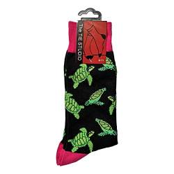 Knöchelsocken mit grünen Schildkröten, Unisex, Erwachsenengröße 39-46 von Tie Studio